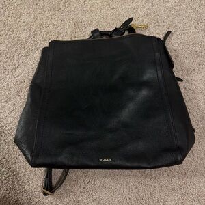 Black leather fossil backpack!